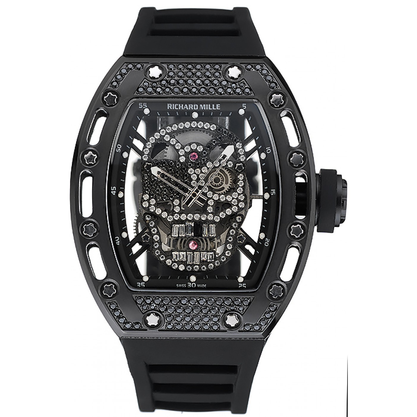 Richard Mille Tourbillon Skull RM 052 Black Case Black Rubber Bracelet 1454260